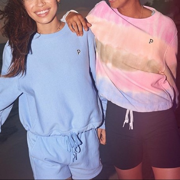 Victoria’s Secret PINK cropped college crew sweatshirt xs - Picture 2 of 6